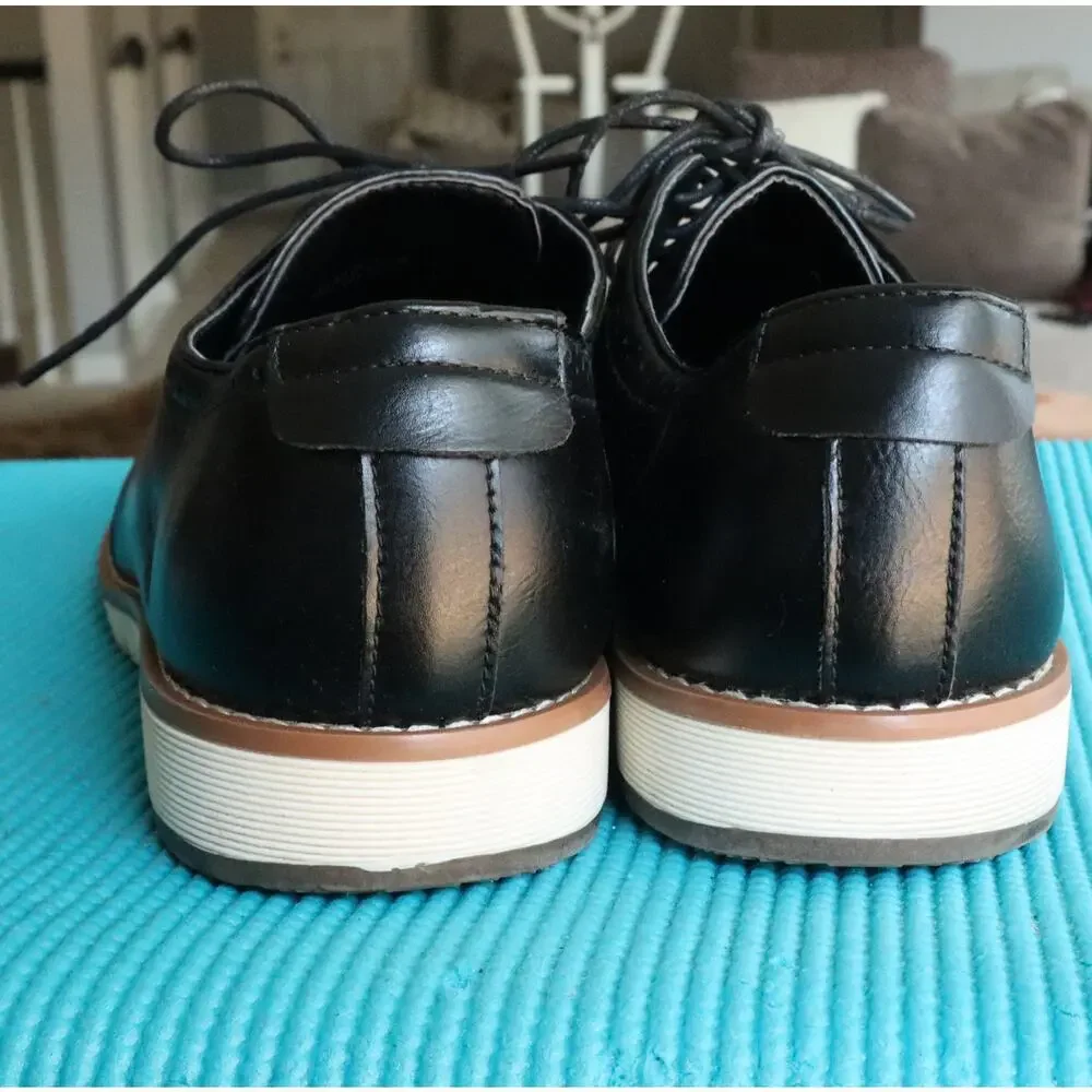 Tahari Black Leather Sneaker Dress Shoe Oxfords Lace Up Mens 10 Work Casual